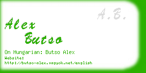 alex butso business card